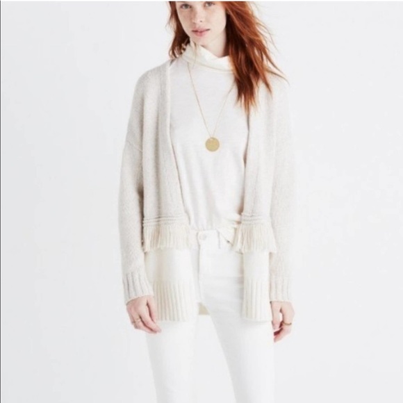 Madewell Cream White  Fringe Cottage Core  Sweater - Picture 2 of 10